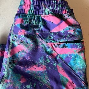 Birddogs Purple Pink Teal Active Shorts lined